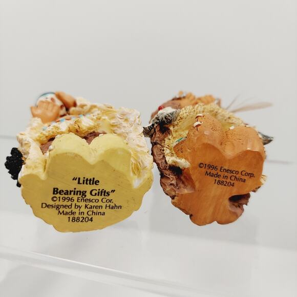 Vtg Friends Of The Feather Figurines Enesco Lot Bearing Gifts Wampum Pum 1996 - Picture 9 of 11